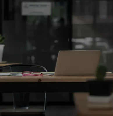 Desk with a laptop